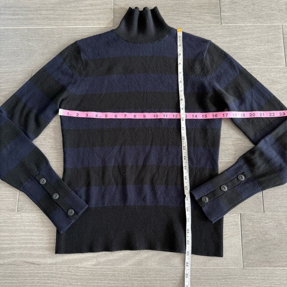 Rag & Bone Navy Black Striped Cashmere Wool Blend Mock Neck Turtleneck Sweater S - Picture 15 of 15